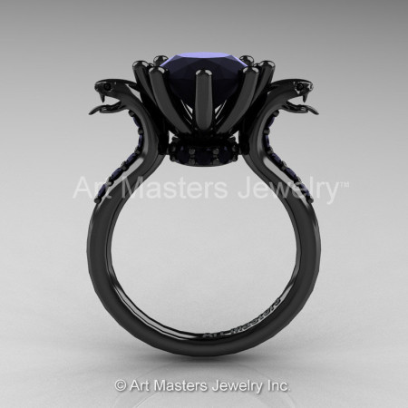 Art Masters Exclusive 14K Black Gold 3.0 Ct Black Onyx Cobra Engagement Ring R602-14KBGBO-1