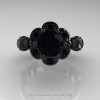 Art Masters Caravaggio 14K Black Gold 1.0 Ct Black Diamond Engagement Ring R606-14KBGBD-3