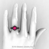 Art Masters Caravaggio 14K Black Gold 1.0 Ct Pink Sapphire Engagement Ring R606-14KBGPS-4