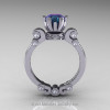 Caravaggio 14K White Gold 1.0 Ct Alexandrite Diamond Solitaire Engagement Ring R607-14KWGDAL-2