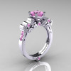 Classic Armenian 950 Platinum 1.0 Ct Princess Light Pink Sapphire Solitaire Wedding Ring R608-PLATLPS-2
