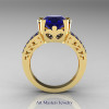 Modern-Vintage-14K-Yellow-Gold-Blue-Sapphire-Solitaire-Ring-R102-14KYGBS-F2