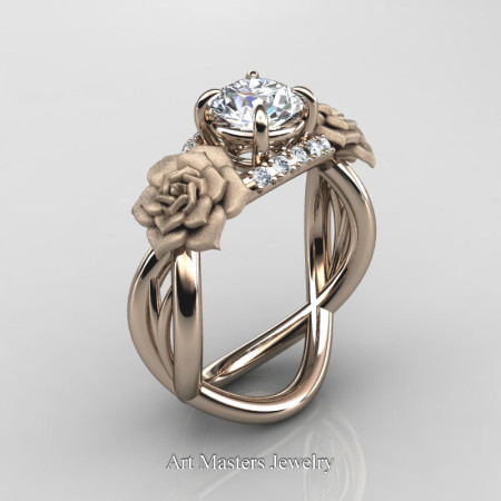 Nature-Inspired-14K-Rose-Gold-1-Ct-White-Sapphire-Diamond-Rose-Vine-Engagement-Ring-R294-14KRGDWS-P
