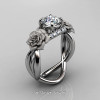 Nature-Inspired-14K-White-Gold-1-Ct-White-Sapphire-Diamond-Rose-Vine-Engagement-Ring-R294-14KWGDWS-P