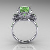Art-Masters-Vintage-14K-White-Gold-3-Ct-Green-Topaz-Solitaire-Ring-Wedding-Ring-R167-14KWGGT-F