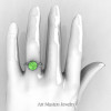 Art-Masters-Vintage-14K-White-Gold-3-Ct-Green-Topaz-Solitaire-Ring-Wedding-Ring-R167-14KWGGT-H