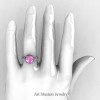Art-Masters-Vintage-14K-White-Gold-3-Ct-Light-Pink-Sapphire-Solitaire-Ring-Wedding-Ring-R167-14KWGLPS-H