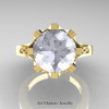 Modern-14K-Yellow-Gold-3-Carat-White-Sapphire-Crown-Solitaire-Wedding-Ring-R580-14KYGWS-T