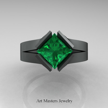 Neomodern-14K-Matte-Black-Gold-1-5-Carat-Princess-Emerald-Engagement-Ring-R389-14KMBGEM-T