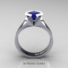 Neomodern-14K-White-Gold-1-5-Carat-Princess-Blue-Sapphire-Engagement-Ring-R389-14KWGBS-F