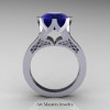 Renaissance-14K-White-Gold-3-Carat-Blue-Sapphire-Crown-Solitaire-Wedding-Ring-R580-14KWGBS-F2