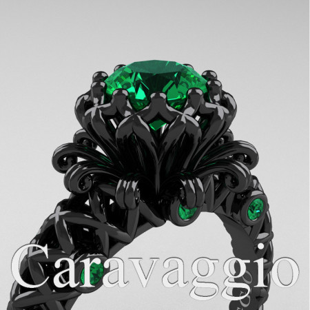 Caravaggio-Lace-14K-Black-Gold-1-0-Carat-Emerald-Lace-Engagement-Ring-R634-14KBGEM-PXL