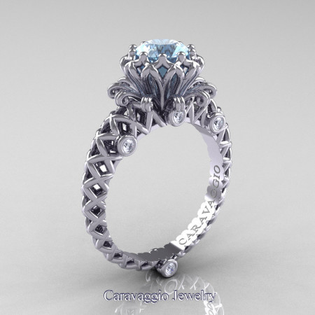 Caravaggio-Lace-14K-White-Gold-1-0-Carat-Aquamarine-Diamond-Engagement-Ring-R634-14KWGDAQ-P