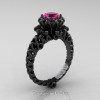 Caravaggio-Renaissance-14K-Black-Gold-1-0-Carat-Pink-Sapphire-Black-Diamond-Lace-Engagement-Ring-R634-14KBGBDPS-P