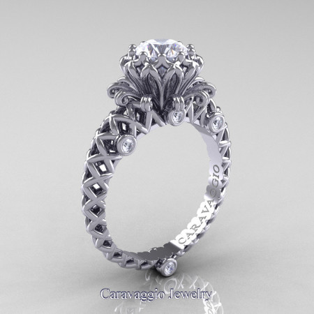 Caravaggio-Renaissance-14K-White-Gold-1-0-Carat-Diamond-Lace-Engagement-Ring-R634-14KWGD-P
