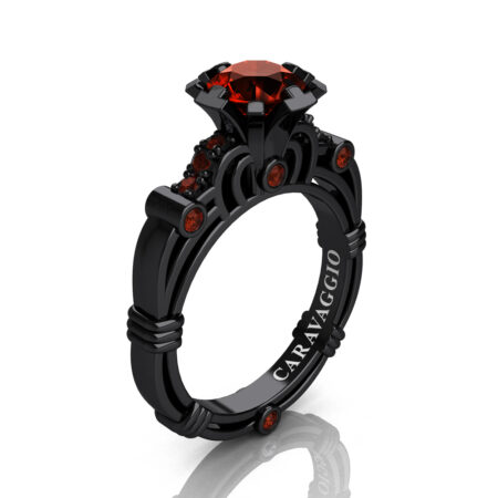 Caravaggio-Jewelry-14K-Black-Gold-1-Carat-Brown-Diamond-Engagement-Ring-R623-14KBGBRD-P