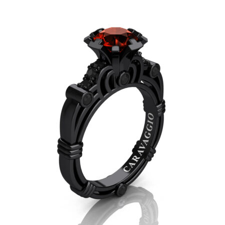 Caravaggio-Jewelry-14K-Black-Gold-1-Carat-Brown-and-Black-Diamond-Engagement-Ring-R623-14KBGVDBRD-P