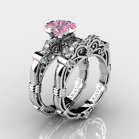 Art-Masters-Caravaggio-14K-White-Gold-1-5-Carat-Princess-Light-Pink-Sapphire-Diamond-Engagement-Ring-Wedding-Band-Set-R623PS-14KWGDLPS-P