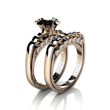 Caravaggio-Classic-14K-Rose-Gold-1-0-Carat-Black-and-White-Diamond-Engagement-Ring-Wedding-Band-Set-R637S-14KRGDBD-P