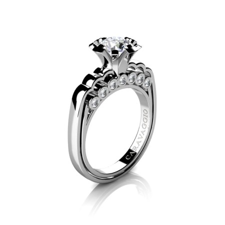 Caravaggio-Classic-14K-White-Gold-1-0-Carat-White-Sapphire-Diamond-Engagement-Ring-R637-14KWGDWS-P