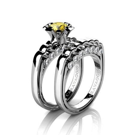 Caravaggio-Classic-14K-White-Gold-1-0-Carat-Yellow-Sapphire-Diamond-Engagement-Ring-Wedding-Band-Set-R637S-14KWGDYS-P