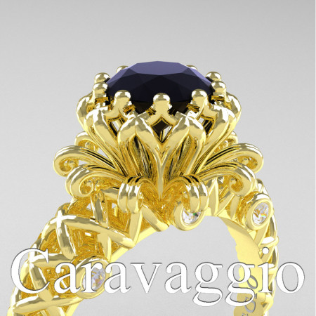 Caravaggio-Lace-14K-Yellow-Gold-1-0-Carat-Black-and-White-Diamond-Engagement-Ring-R634-14KYGDBD-PXL