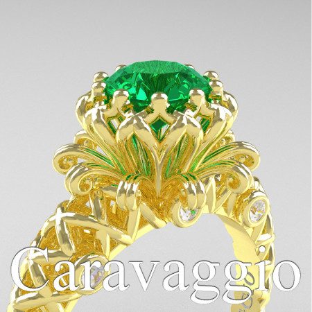 Caravaggio-Lace-14K-Yellow-Gold-1-0-Carat-Emerald-Diamond-Lace-Engagement-Ring-R634-14KYGDEM-PXL