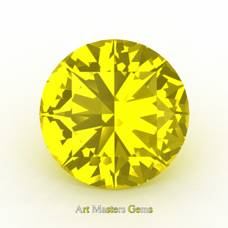 Art Masters Gems Calibrated 1.0 Ct Round Yellow Sapphire Created Gemstone RCG0100-YS