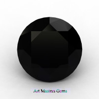 Art Masters Gems Calibrated 5.0 Ct Round Black Sapphire Created Gemstone RCG0500-BLS