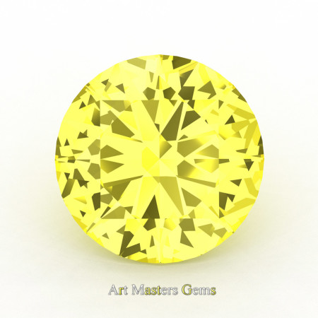 Art Masters Gems Calibrated 5.0 Ct Round Canary Yellow Sapphire Created Gemstone RCG0500-CYS