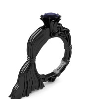 Caravaggio Exclusive Venus 14K Black Gold 1.0 Ct Black Diamond Engagement Ring R643E-14KBGBD