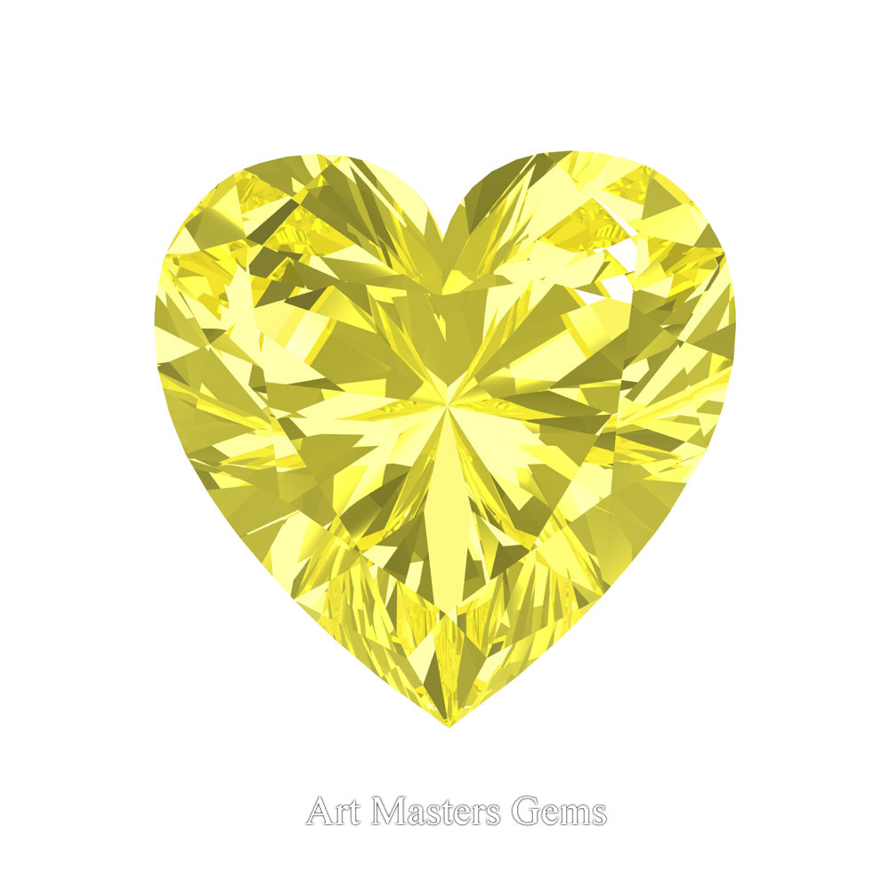 Art Masters Gems Standard 0.5 Ct Heart Orange Sapphire Created Gemstone  HCG050-OS