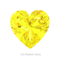 Art Masters Gems Standard 0.75 Ct Heart Yellow Sapphire Created Gemstone HCG075-YS