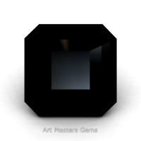 Art Masters Gems Standard 1.0 Ct Asscher Black Diamond Created Gemstone ACG100-BD