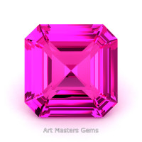 Art Masters Gems Standard 1.0 Ct Asscher Pink Sapphire Created Gemstone ACG100-PS