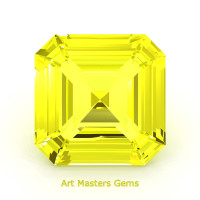 Art Masters Gems Standard 1.0 Ct Asscher Yellow Sapphire Created Gemstone ACG100-YS