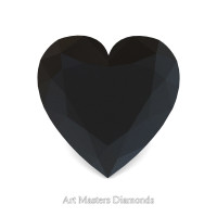 Art Masters Gems Standard 1.0 Ct Heart Black Diamond Created Gemstone HCG100-BD