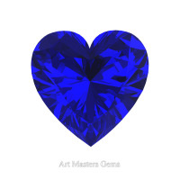 Art Masters Gems Standard 1.0 Ct Heart Blue Sapphire Created Gemstone HCG100-BS