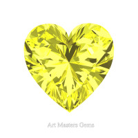 Art Masters Gems Standard 1.0 Ct Heart Canary Yellow Sapphire Created Gemstone HCG100-CYS