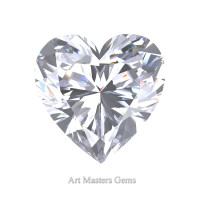 Art Masters Gems Standard 1.0 Ct Heart White Sapphire Created Gemstone HCG100-WS