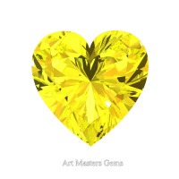 Art Masters Gems Standard 1.0 Ct Heart Yellow Sapphire Created Gemstone HCG100-YS