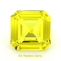 Art Masters Gems Standard 1.5 Ct Asscher Yellow Sapphire Created Gemstone ACG150-YS