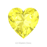 Art Masters Gems Standard 1.5 Ct Heart Canary Yellow Sapphire Created Gemstone HCG150-CYS