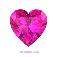 Art Masters Gems Standard 1.5 Ct Heart Pink Sapphire Created Gemstone HCG150-PS