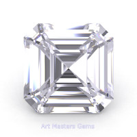 Art Masters Gems Standard 3.0 Ct Asscher White Sapphire Created Gemstone ACG300-WS