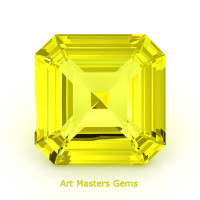Art Masters Gems Standard 3.0 Ct Asscher Yellow Sapphire Created Gemstone ACG300-YS