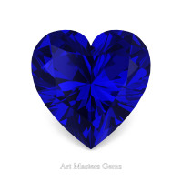 Art Masters Gems Standard 3.0 Ct Heart Blue Sapphire Created Gemstone HCG300-BS