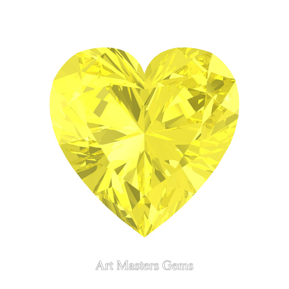 Art Masters Gems Standard 0.5 Ct Heart Orange Sapphire Created Gemstone  HCG050-OS