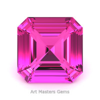 Art Masters Gems Standard 3.0 Ct Royal Asscher Pink Sapphire Created Gemstone RACG300-PS