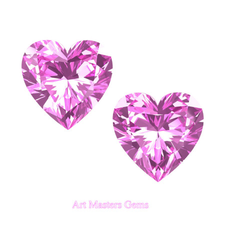 Art-Masters-Gems-Standard-Set-of-Two-1-5-0-Carat-Heart-Cut-Light-PinkSapphire-Created-Gemstones-HCG150S-LPS-T